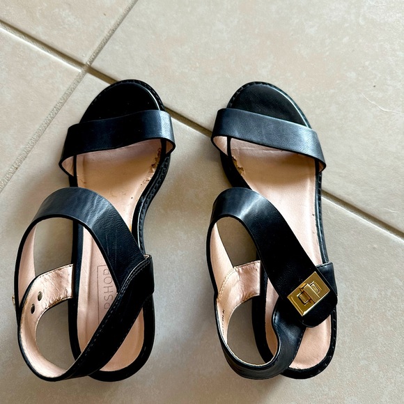 Shoes - Black, Beige, Gold Buckle Twist Shoes